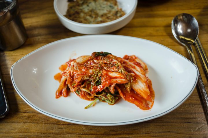 kimchi-on-a-ceramic-plate